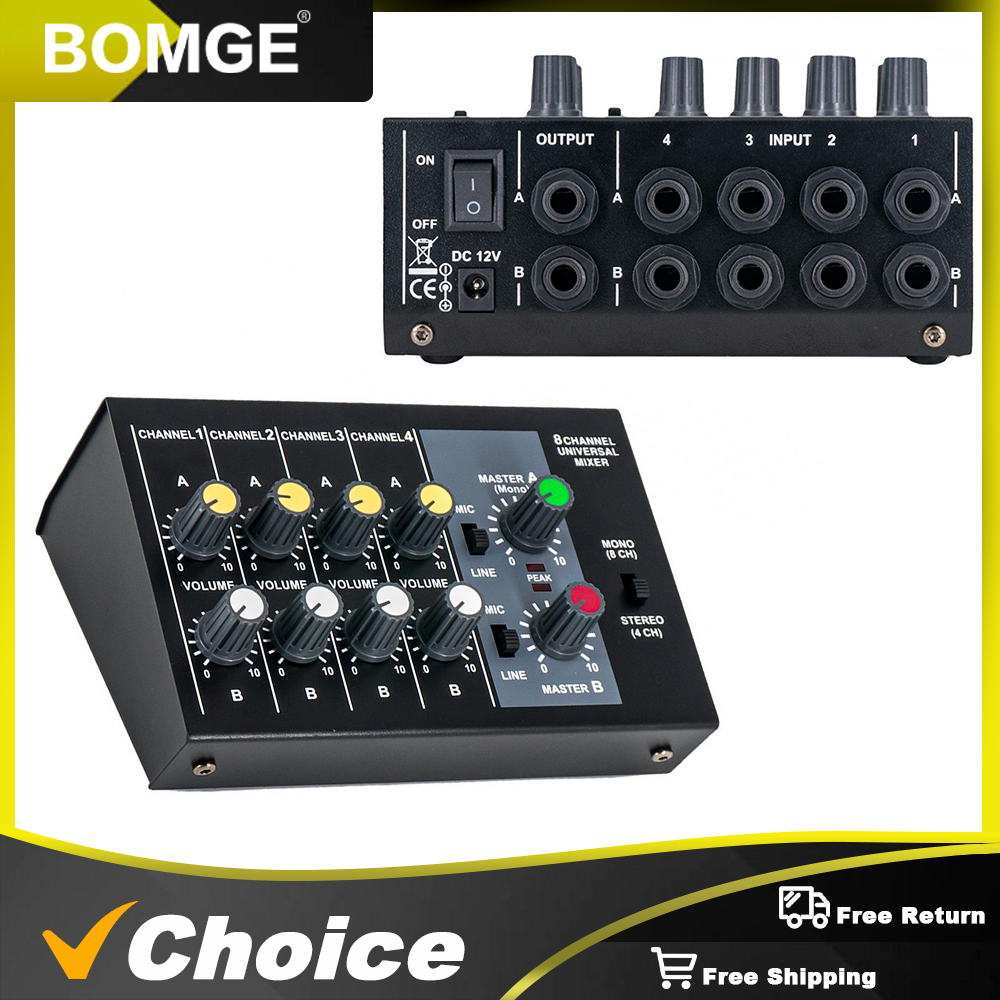 Audio And Music Mixer - Mikser 8-kanałowy - Mini 8 Kompaktowy