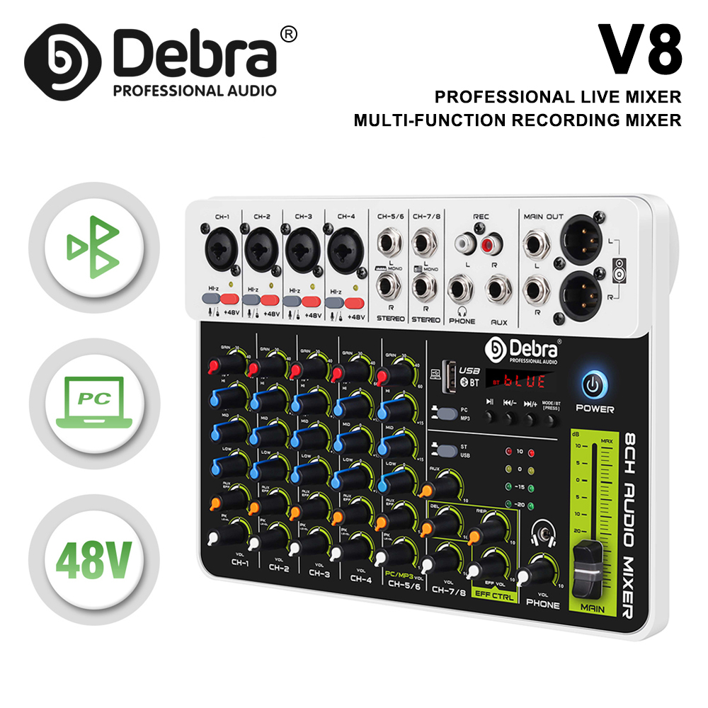 Audio Mixer 4 Channel - Mikser audio Debra V4/V8, kontroler DJ