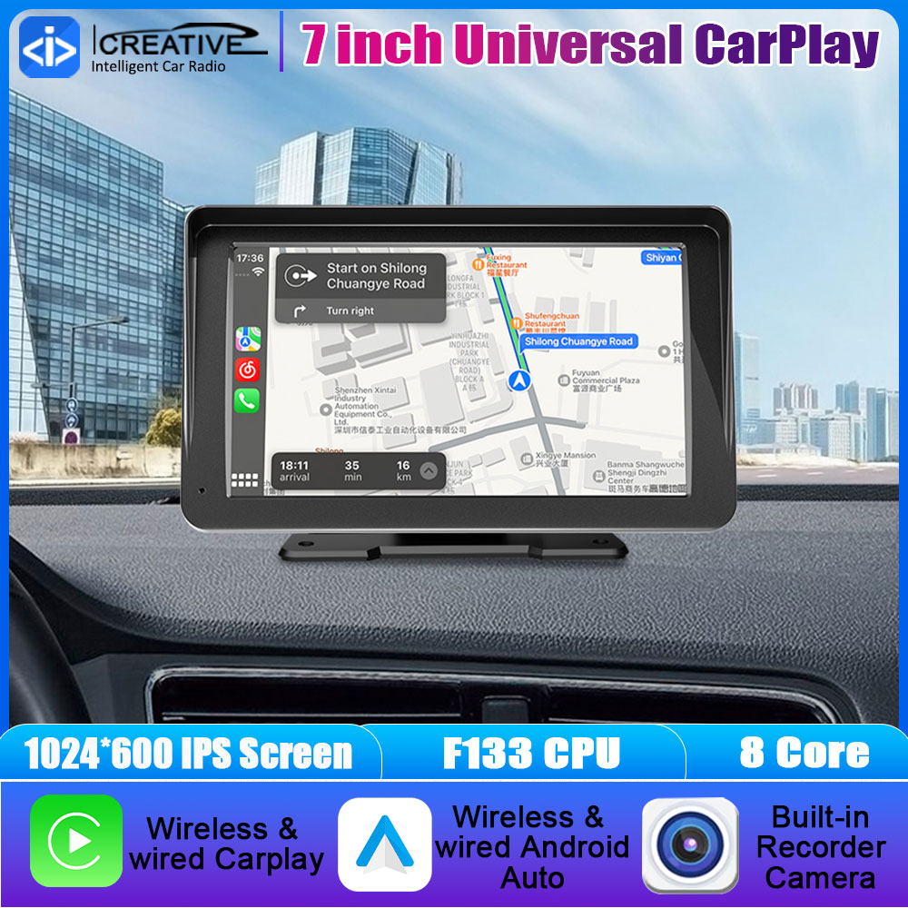 Audio Music Only - 7-calowy Bezprzewodowy CarPlay i Android Auto