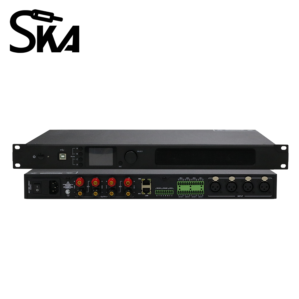 Audio Mixer 4 Channel - Cyfrowy wzmacniacz mocy DSP 1U, 4-kanałowy