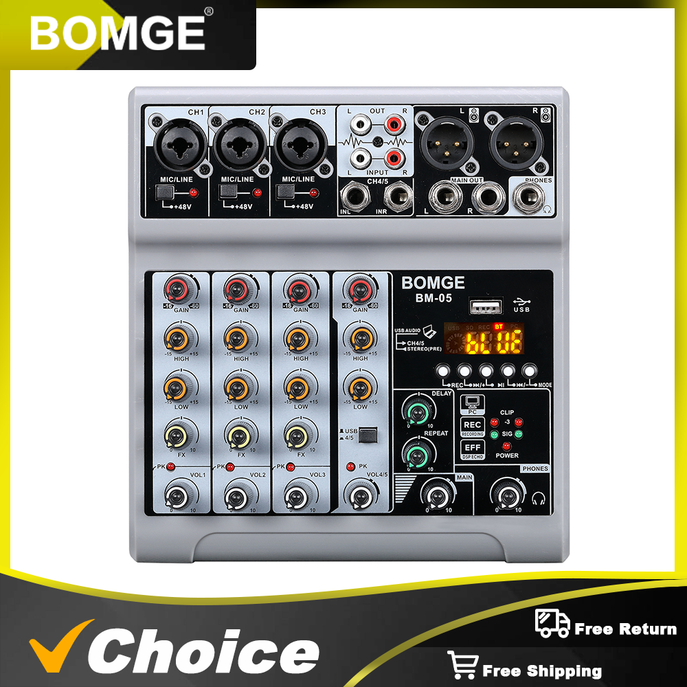 Audio Mixer 4 Channel - Mikser BM-05 Dj konsola miksująca z
