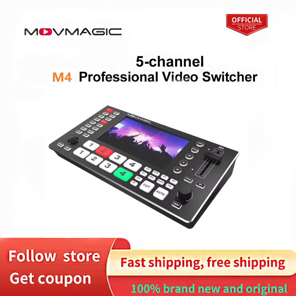 Audio Mixer 4 Channel - MOVMAGIC M4 5,5-calowy przełącznik wideo 2HDMI
