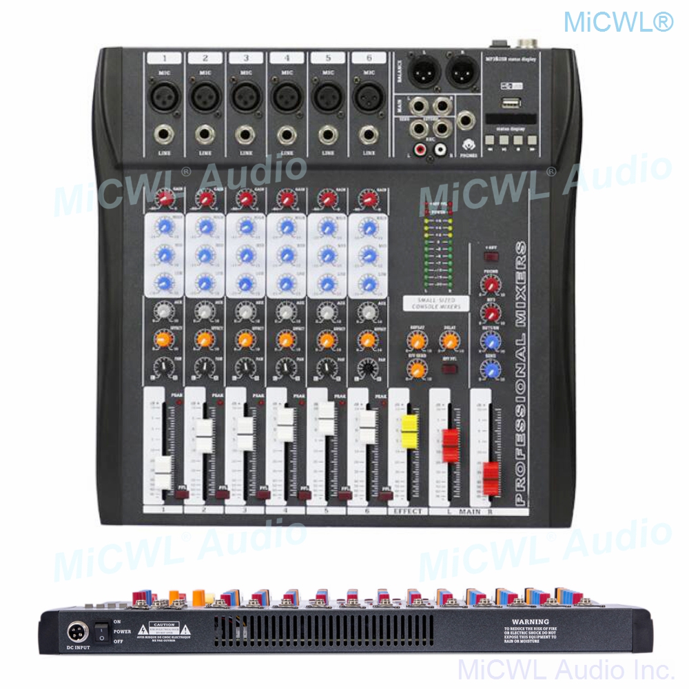 Audio And Music Mixer - Mikser audio MiCWL 6-kanałowa muzyka Bluetooth