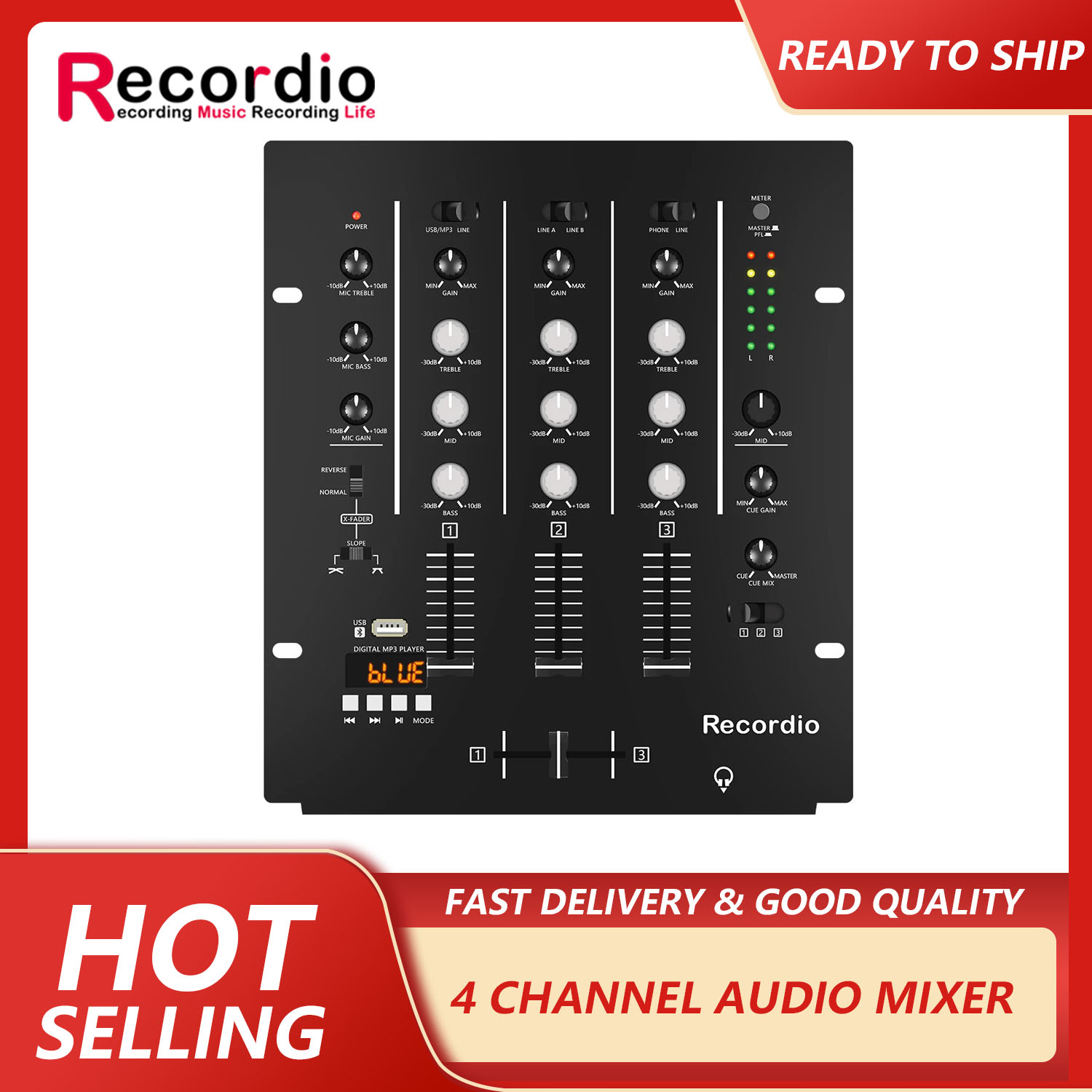 Audio Mixer 4 Channel - GAX-DM4 OEM profesjonalny 4-kanałowy mikser audio