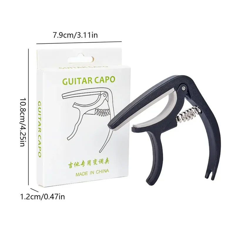 Guitar Capo Clip - Czarny klips do strojenia gitary, przenośny