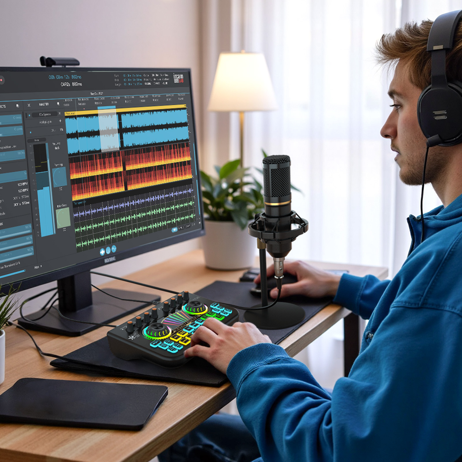 Audio And Music Mixer - Zestaw sprzętu do podcastów Tenlamp z