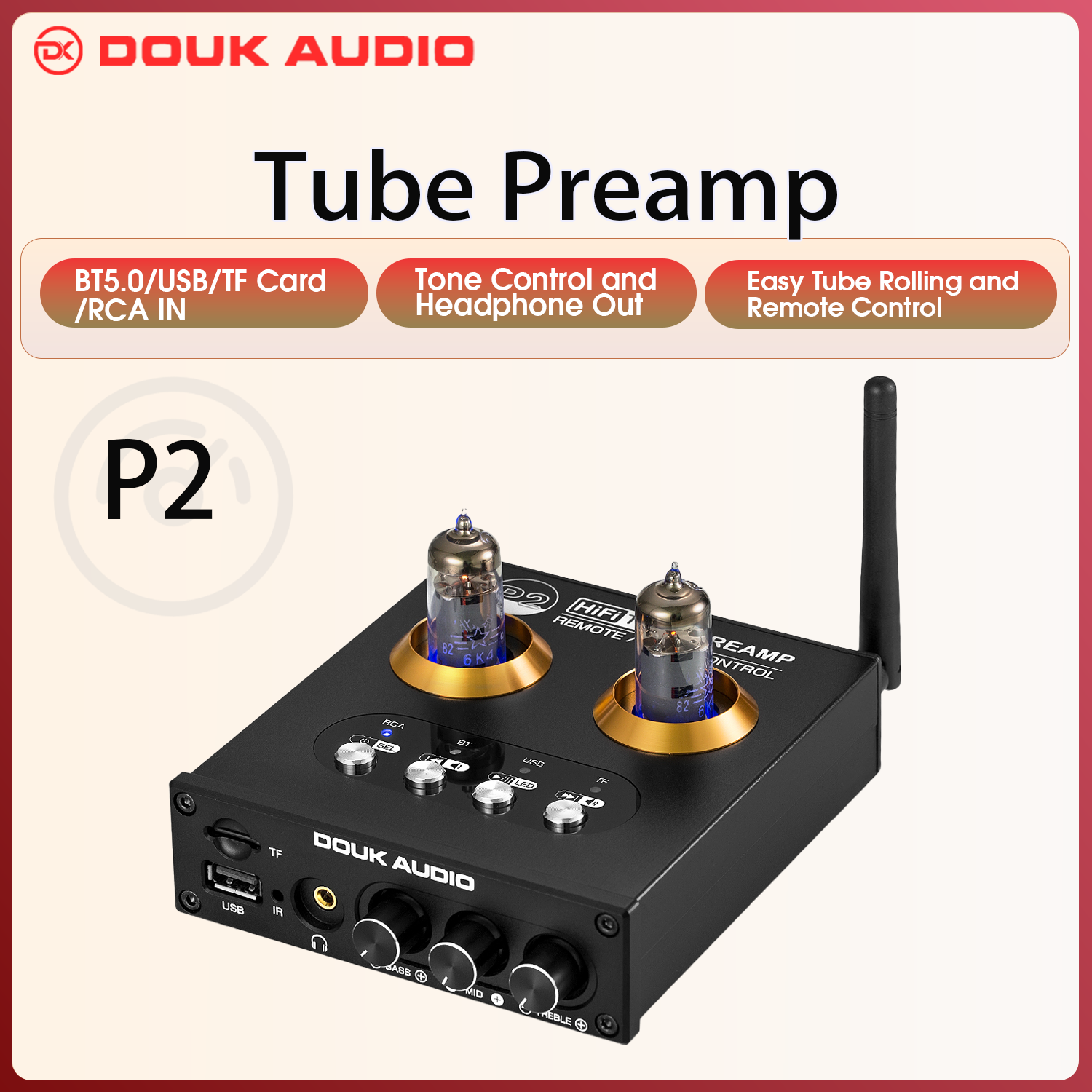 Audio Player With Youtube Music - Douk Audio P2 HiFi rura próżniowa