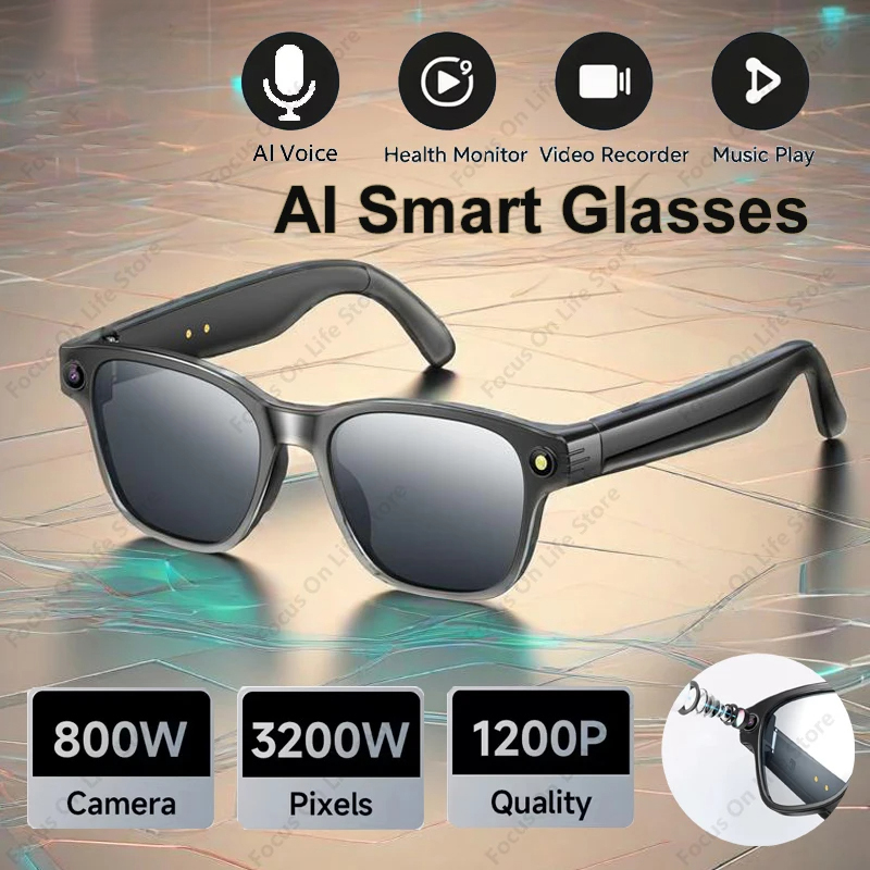 Audio Music Player - Inteligentne okulary AI z 8-megapikselową kamerą,