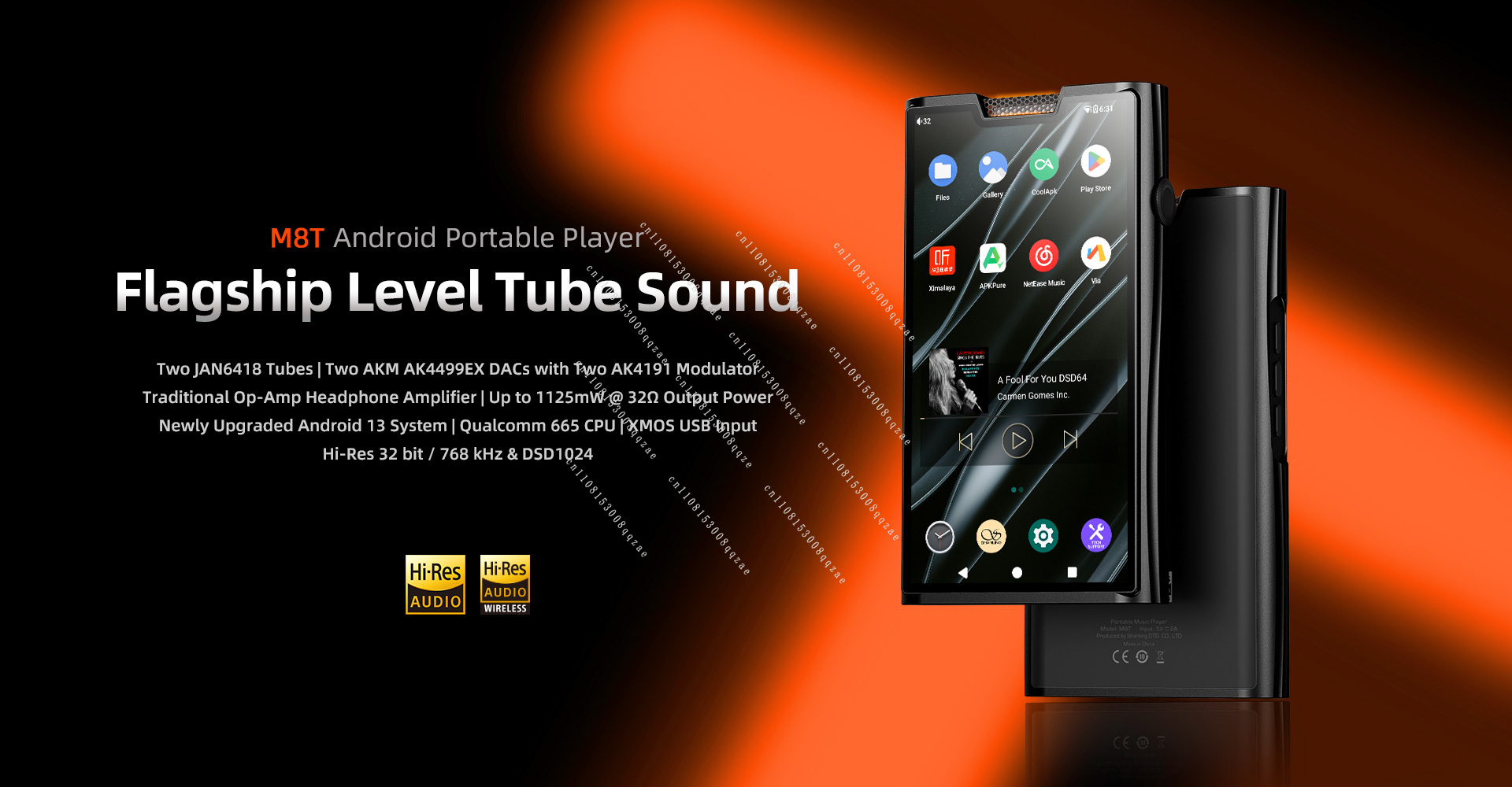 Audio Player With Youtube Music - M8T Flagowy Przenośny Odtwarzacz Muzyczny HIFI