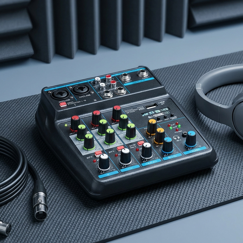 Audio Mixer 4 Channel - 4-kanałowy mini mikser audio USB z