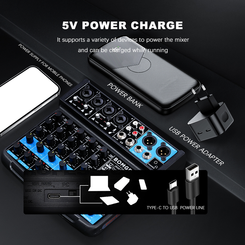 Profesjonalny 6-kanałowy mikse – Audio Mixer 4 Channel recenzja i cena