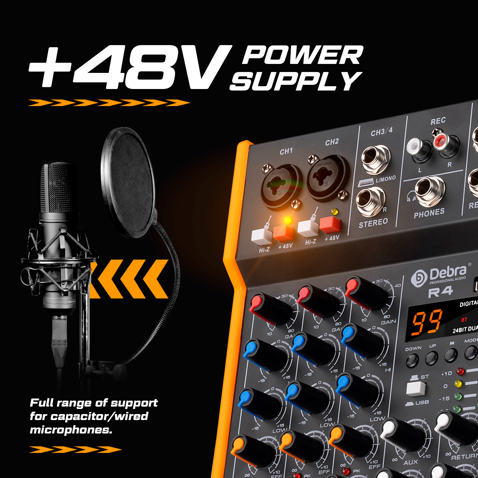 Debra R4/R6 6-kanałowy mikser  – Audio Mixer 4 Channel recenzja i cena