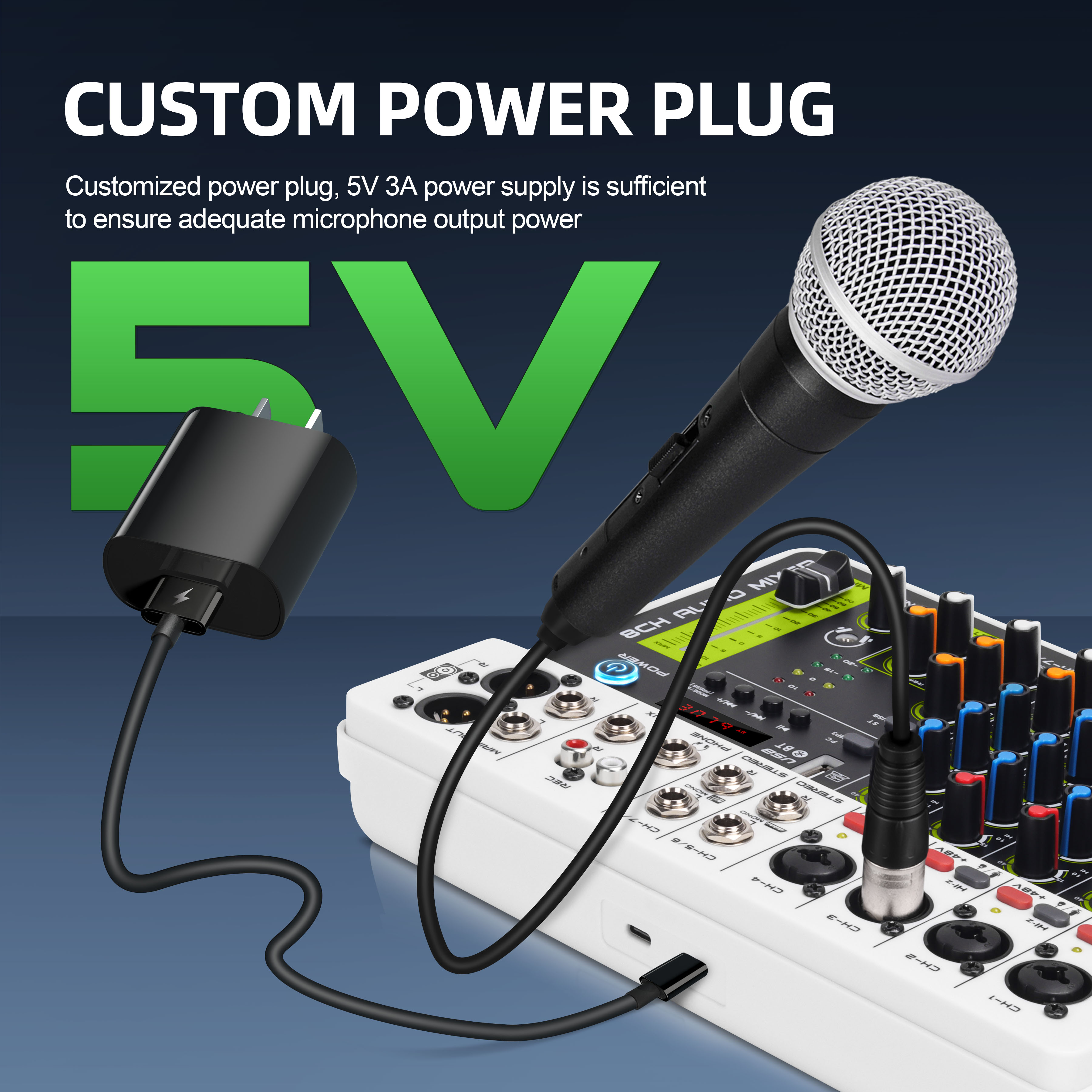 Mikser audio Debra V4/V8, kont – Audio Mixer 4 Channel recenzja i cena