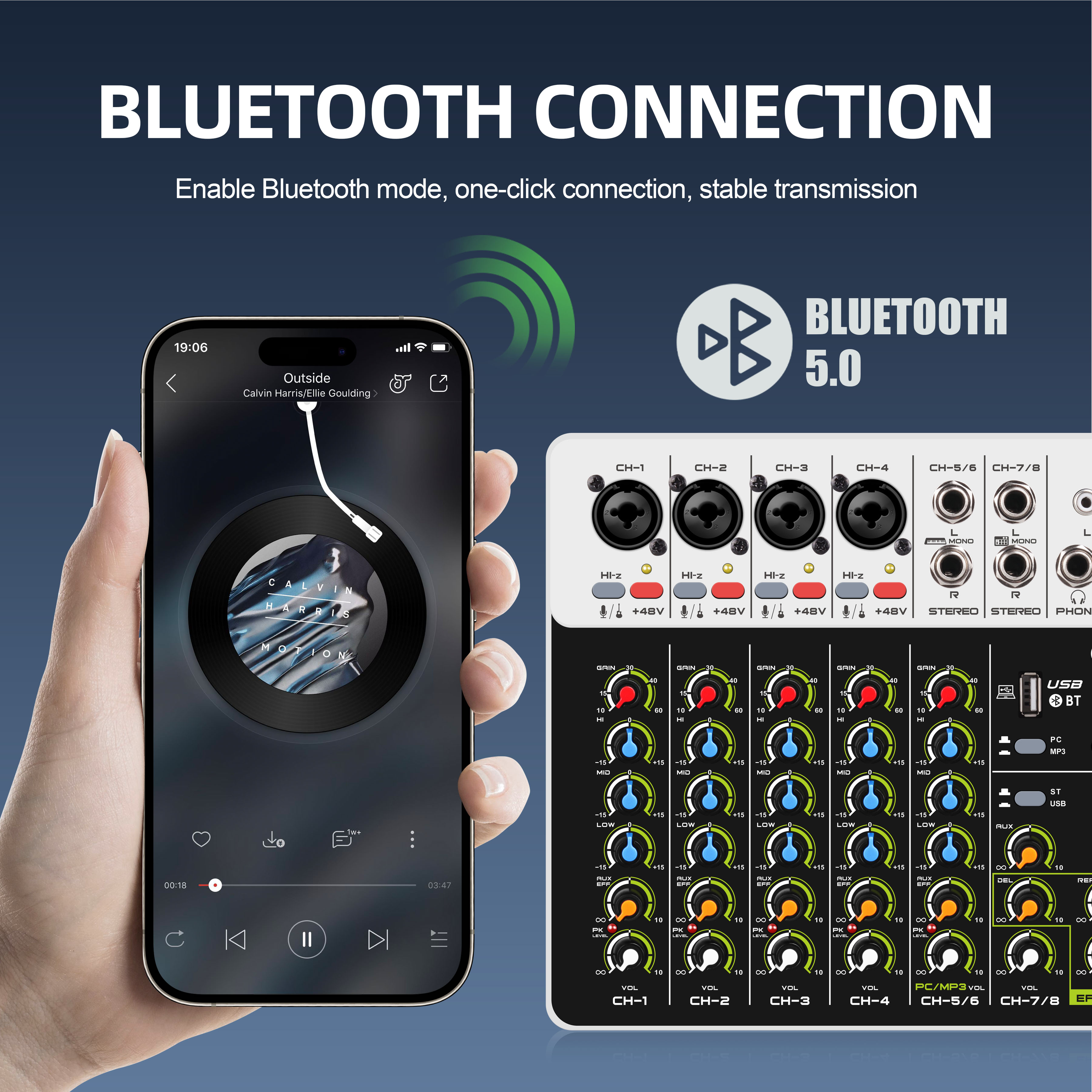 Mikser audio Debra V4/V8, kont – Audio Mixer 4 Channel recenzja i cena