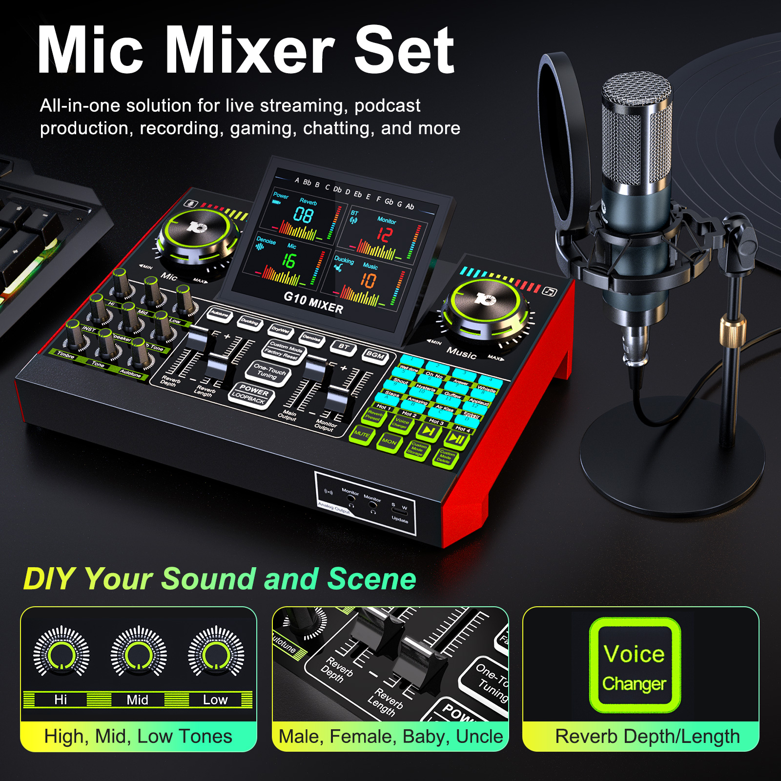 Tenlamp G10-P15B Zestaw Mikrof – Audio And Music Mixer recenzja i cena