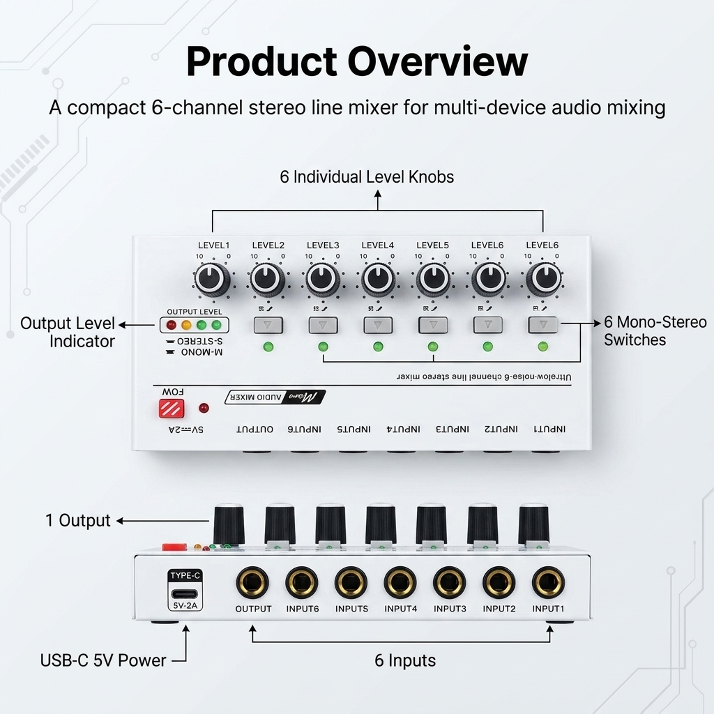 Przenośny, ultra cichy mikser  – Audio Mixer 4 Channel recenzja i cena