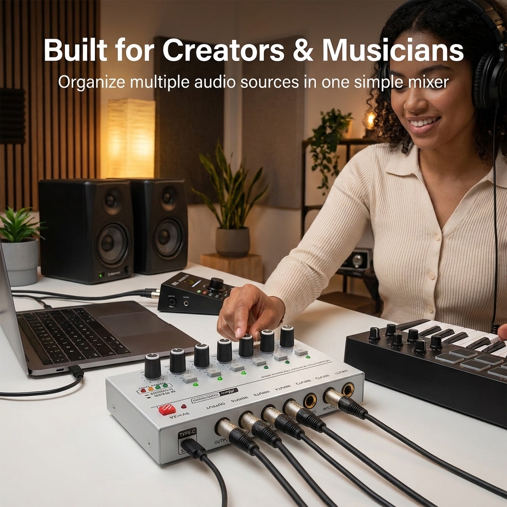Przenośny, ultra cichy mikser  – Audio Mixer 4 Channel recenzja i cena