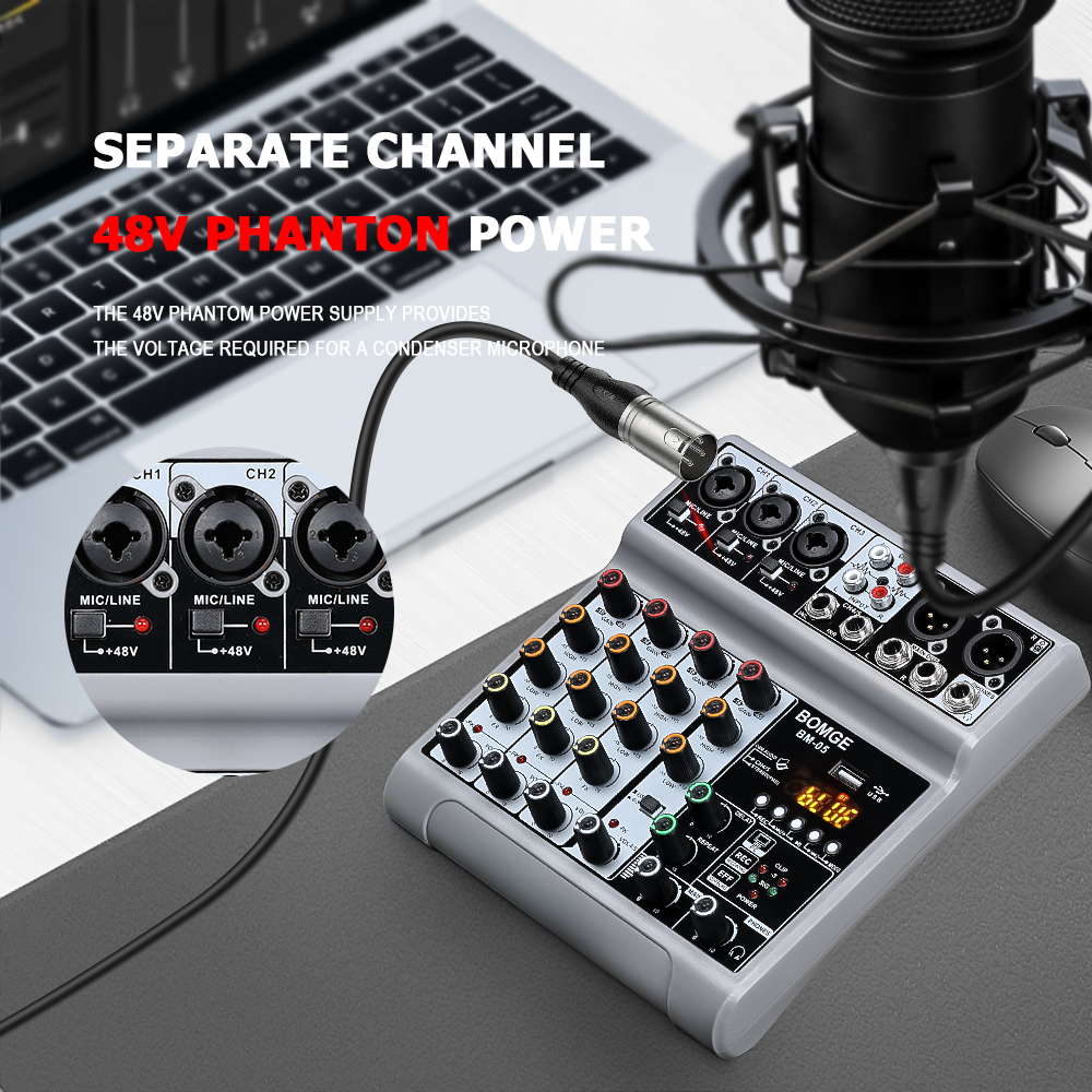 Mikser BM-05 Dj konsola miksuj – Audio Mixer 4 Channel recenzja i cena