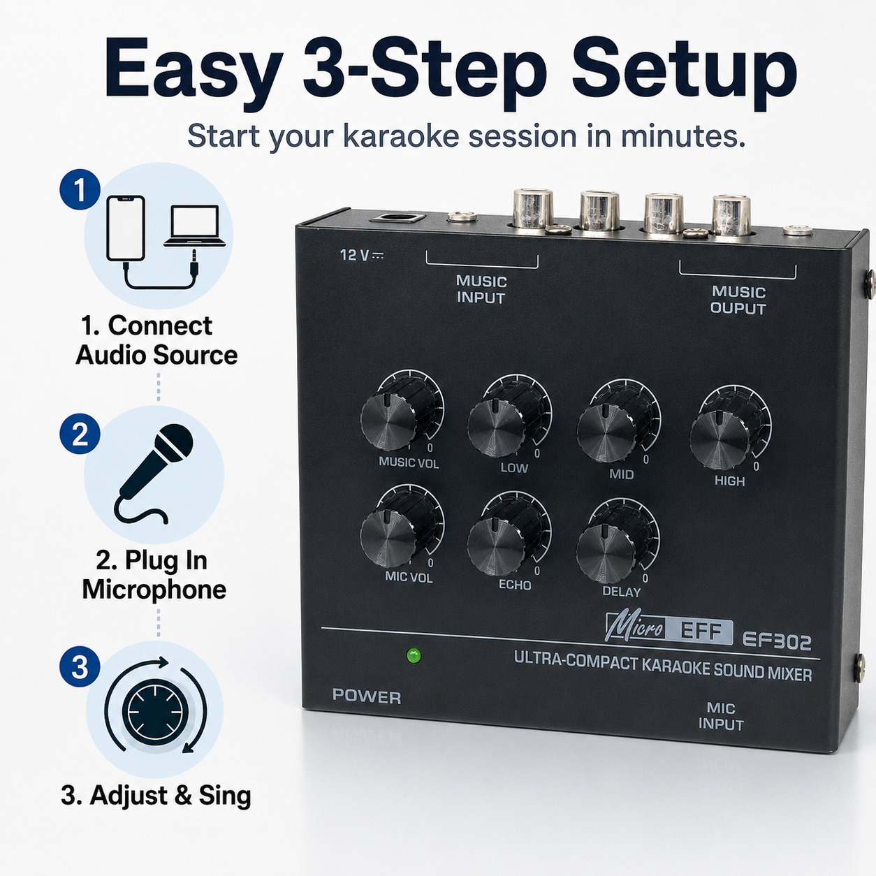 Mini Mikser Audio Karaoke EF30 – Audio And Music Mixer recenzja i cena
