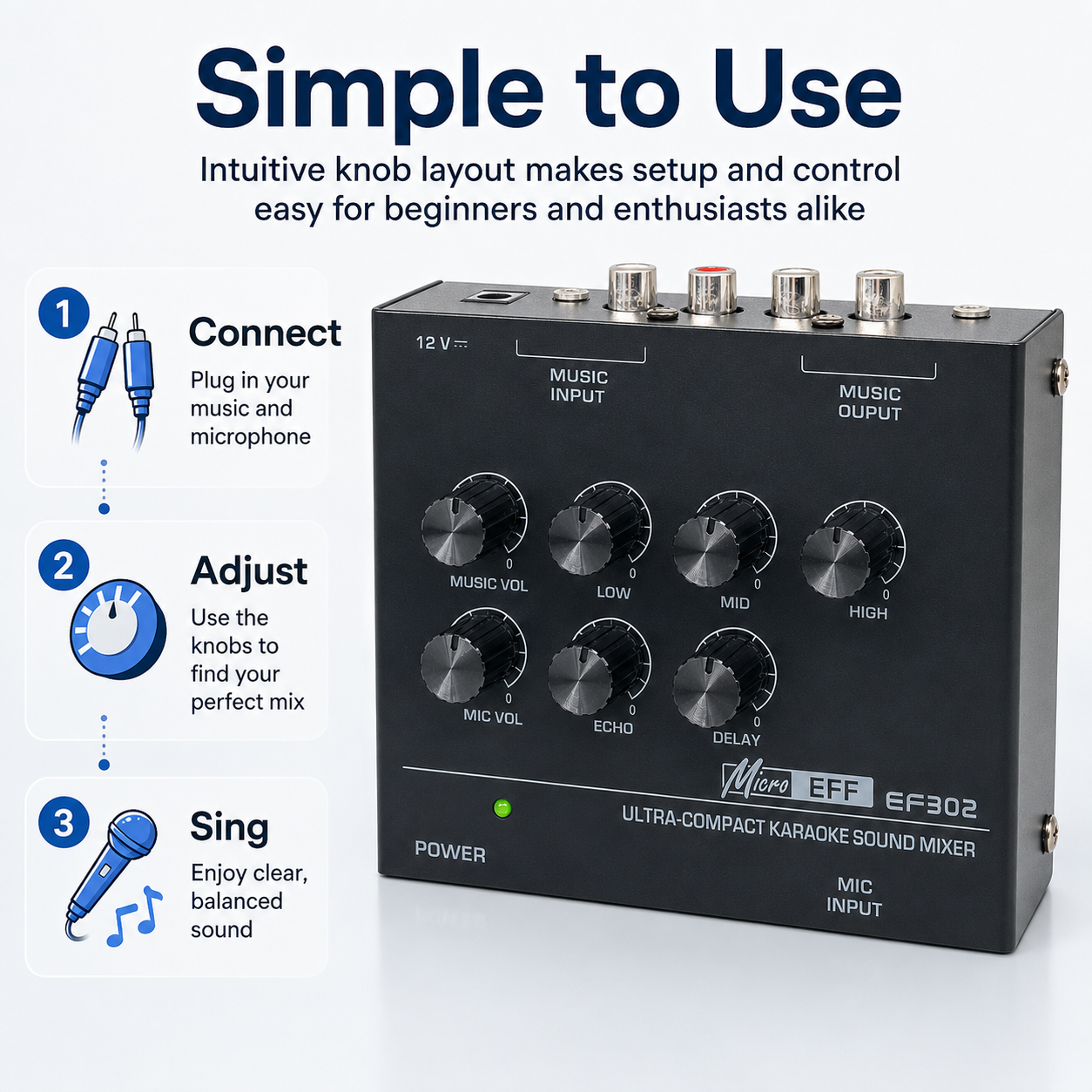 Mini Mikser Audio Karaoke EF30 – Audio And Music Mixer recenzja i cena
