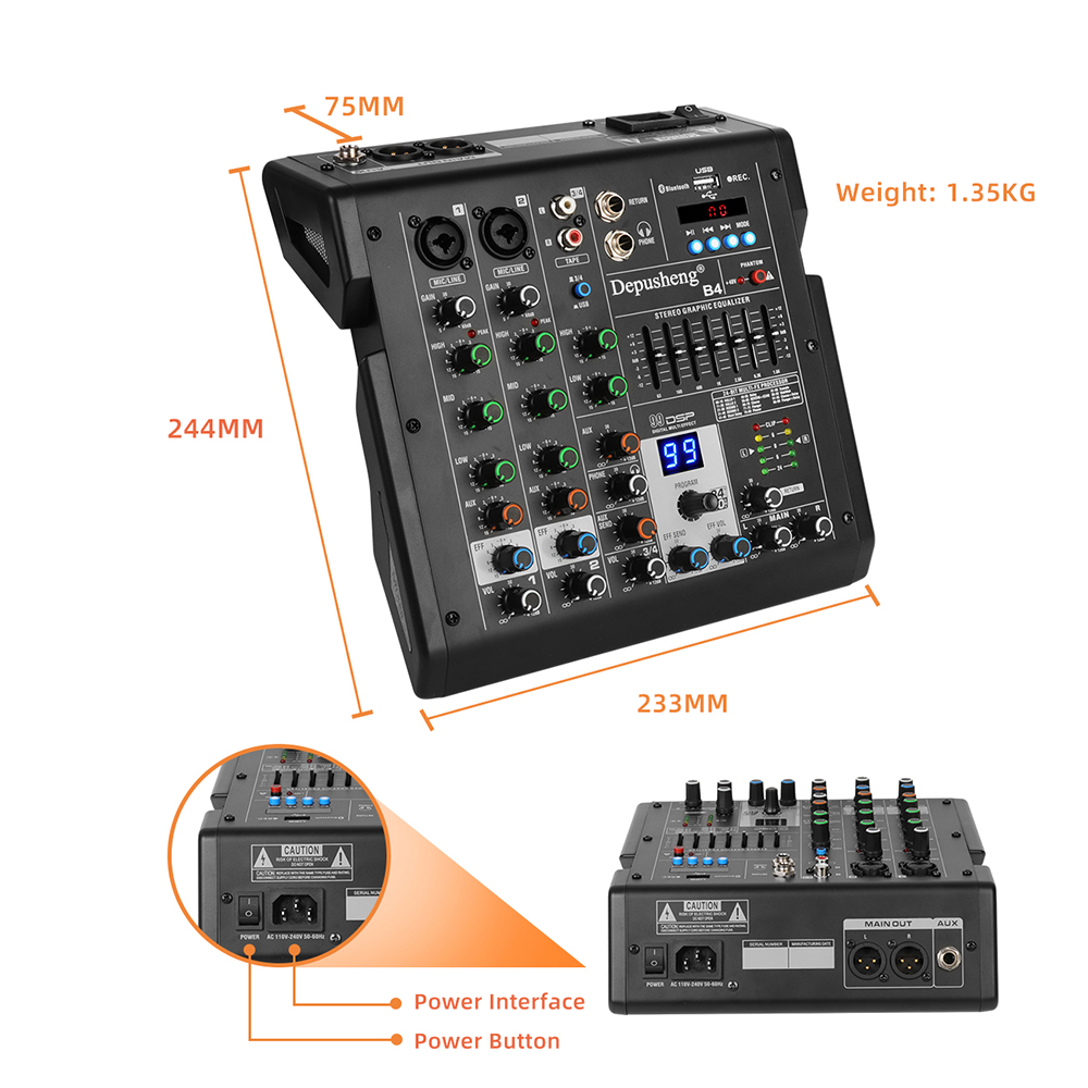 4-kanałowy mikser audio Interf – Audio Mixer 4 Channel recenzja i cena