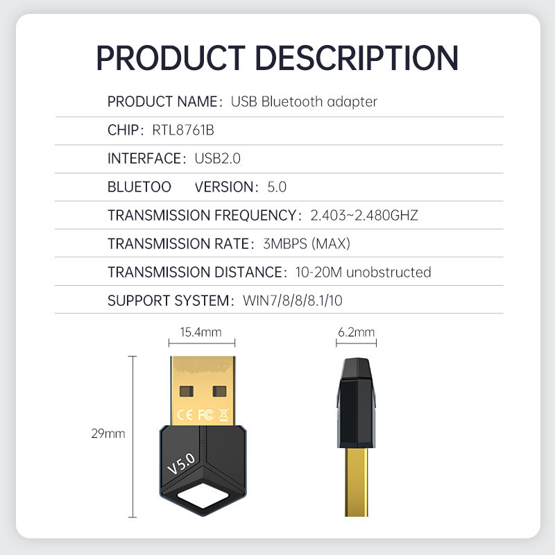 Adapter USB Bluetooth 5.0 Odbi – Audio Music File recenzja i cena