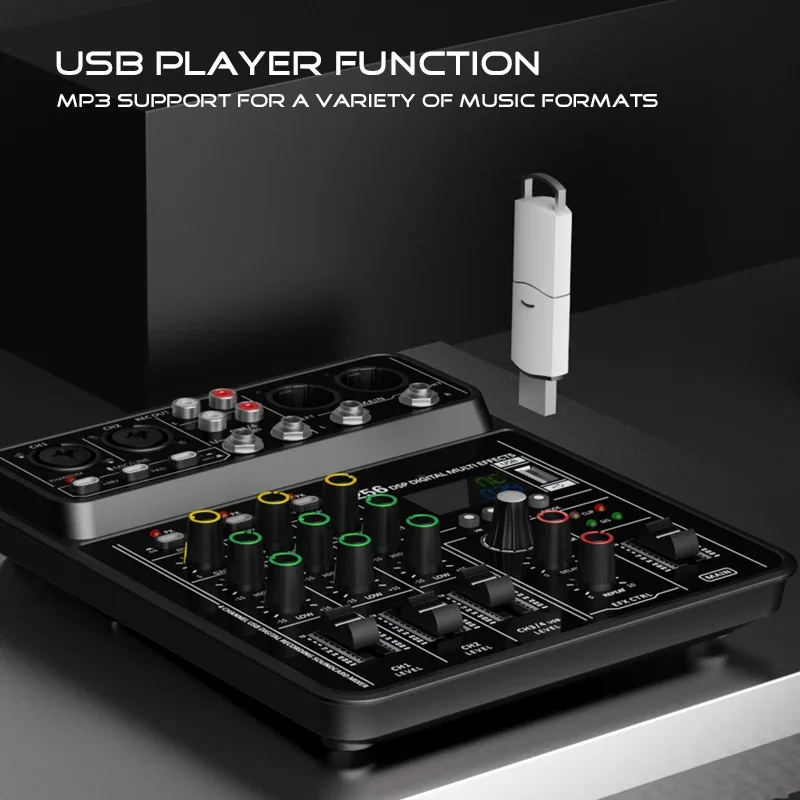 Mikser audio z interfejsem aud – Audio Mixer 4 Channel recenzja i cena