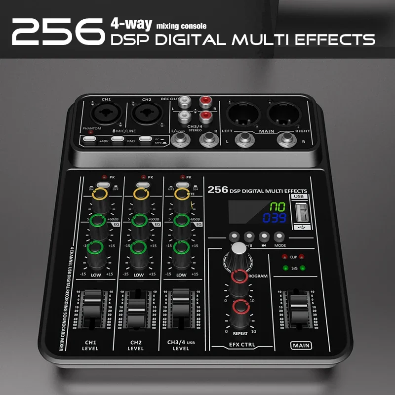 Mikser audio z interfejsem aud – Audio Mixer 4 Channel recenzja i cena