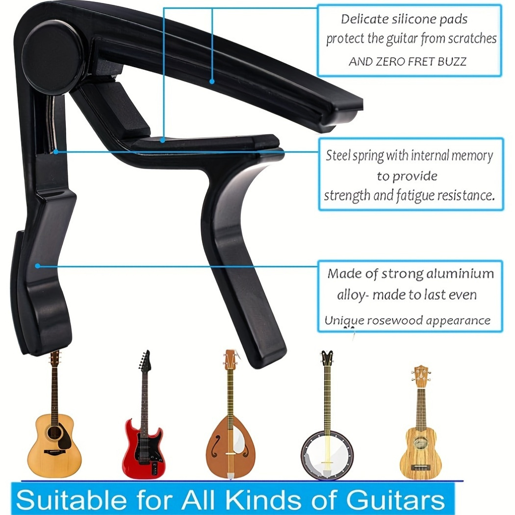 Czarny, metalowy kapodaster sz – Guitar Capo Clip recenzja i cena