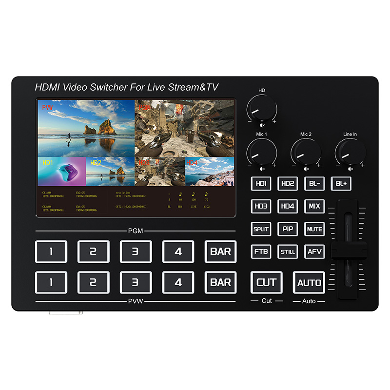 Mikser wideo 1080P z 4 kanałam – Audio Mixer 4 Channel recenzja i cena