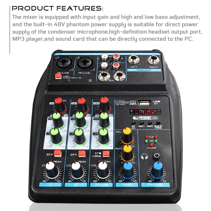 4-kanałowy mini mikser audio U – Audio Mixer 4 Channel recenzja i cena