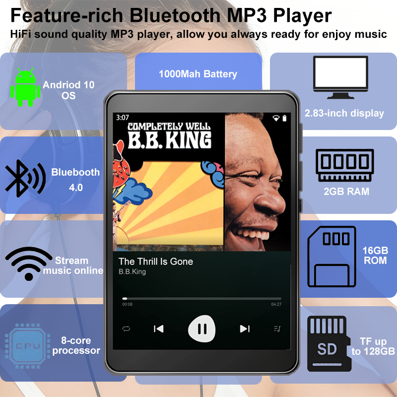 Odtwarzacz MP3 WiFi Android 10 – Download Audio Music Player recenzja i cena